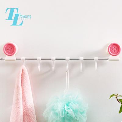 China Convenient Multifunctional Bathroom Kitchen Hook Rack Towel Holder 37.5*5.9*3.2cm for sale