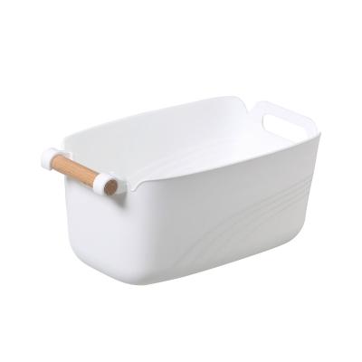 China Sustainable new design storage basket, home storage, basket with wooden handle for sale