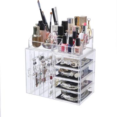 China 2021 New Viable Multifunctional Storage Large Capacity Clear Plastic Jewelry Makeup Organizer for sale