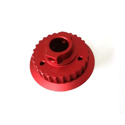 China Red Anoid CNC Automobile Drone High Precision Gear Wheel Custom Precision OEM All Kinds Drone Use Aluminum Wheel for sale