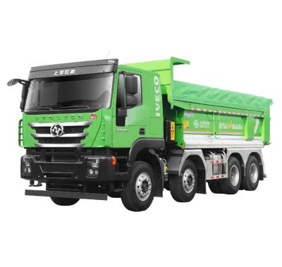 China Powerful Hongyan Jiehu H6 Dump Truck 360hp 8X4 5.8m Urban Construction Manure SZ 2022 EV Cargo Truck 282kWh for sale