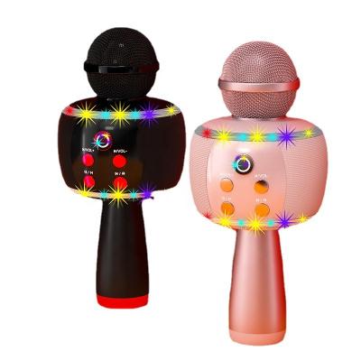 China Amazone Perfect Sound LED USB Hot Sales LY199 Birthday Party Karaoke Microphone Outdoor Handheld Wireless Portable Speaker for sale