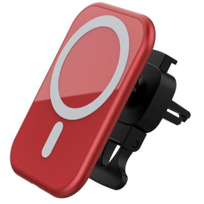 China High Speed ​​2 in 1 Fast Charging Design 15W Magnetic Car Mount Wireless Mobile Phone Holder Charger For iPhone 12 for sale