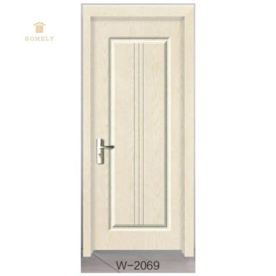 China Popular modern interior plain pvc bathroom hotel windproof pvc wpc solid wood doors for Rooms for sale