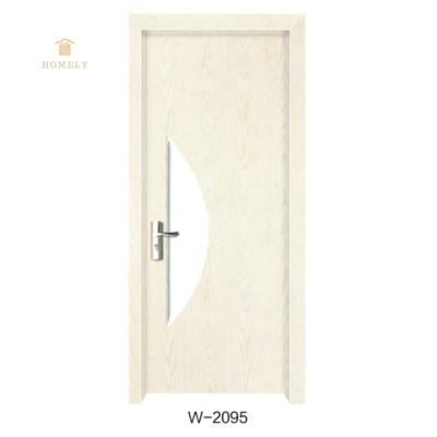 China Customized windproof pvc lamination on inner core cheap pvc coated wooden room doors for bedroom for sale