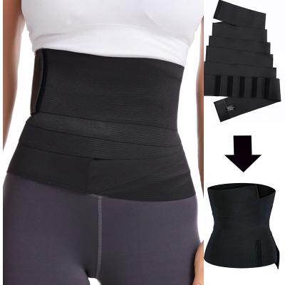 China Hot Sale Eco-friendly Amazon Snatch Belt Adjustable Waist Trimmer Belly Sweat Wraps Belt For Women Wrap Bandage for sale