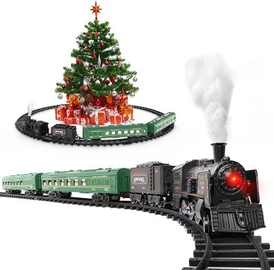 China Spray Can Smoke Model Train Set for Boys - Metal Alloy Electric Trains Steam Locomotive Sounds and Lights, Christmas Toys for 3 4 5 6 Years 7+ for sale