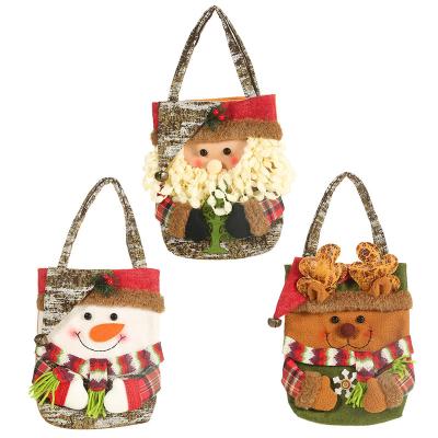 China Eco-friendly Christmas Decorations Christmas Gift Bag Candy Bag Santa Claus Elk Doll Cloth Tote Bag for sale