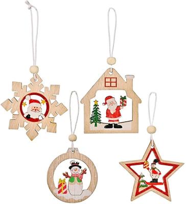 China 2021 Ornaments - Wooden Christmas Decor Home Hanging Christmas Tree Tree Ornaments - Cute Christmas Ornaments Bulk With Ribbons&Gift Box for sale