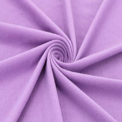 China Anti-Static wholesale 4 way stretchy dyed DTY brush spandex jersey double brushed poly fabric for baby for sale