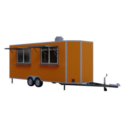 China Compliant with rules American FANS mobile trailer caravan kitchen food truck 13/16ft food truck with full kitchen for sale