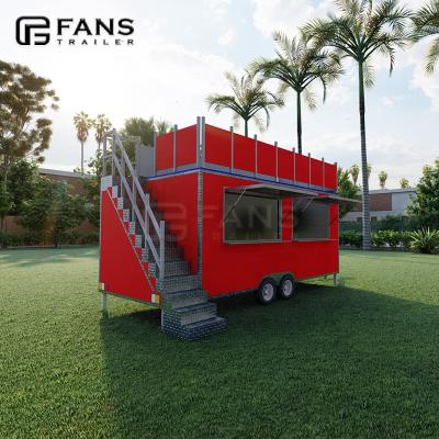 China Compliant with the rules Patented Van Two Story Mobile Coffee BBQ Double Tier Hot Dog Trailer Coffee Trailer/FANS Food Truck Trailer for sale