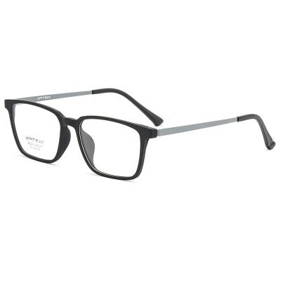 China Fashionable myopia men's and women's fashion 9822 square titanium alloy optical TR90 glass ultra-light high quality frame for sale