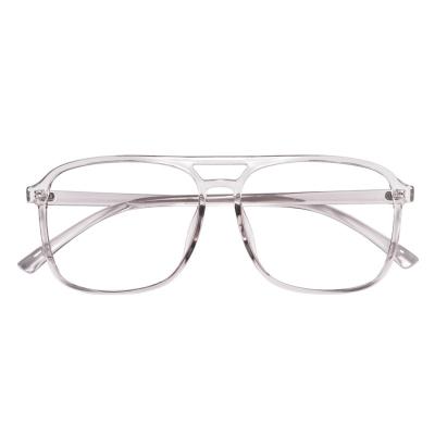 China D138 Fashionable Korean version of retro literary men and women fashion transparent double beam TR optical glass frame for sale