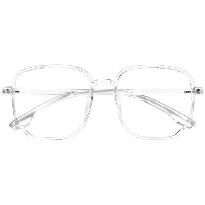 China Fashionable Transparent D147 Retro Glasses Frame Oversized TR Optical Glasses Polygonal Frame for sale