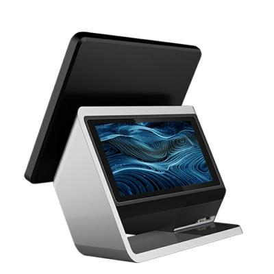 China Factory Price 15.6 Dual Screen POS Silver For 15.6 Or 12 Inch Dual Screen Business for sale