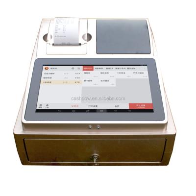 China Restaurant Cashcow Android 10 Inch POS With Built In Cash Drawer And Printer for sale