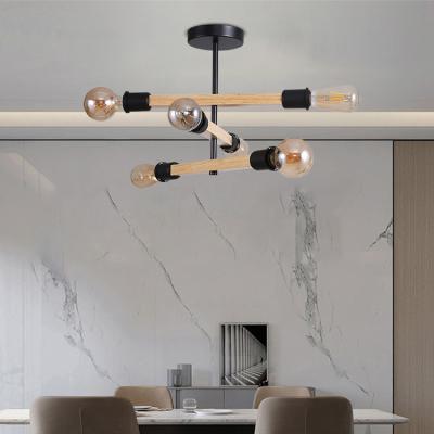 China Modern Complete Production Line E27 Wooden Light Fixture For Kitchen Island Dining Room Pendant Lights for sale