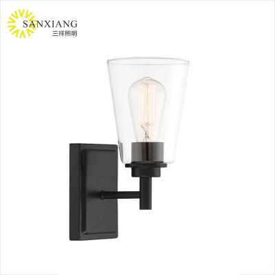 China Modern Black Indoor Wall Lights Sconce E27 Bedside Lamps Bathroom Bedroom Vanity Mount Hallway Wall Light for sale