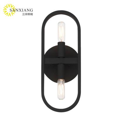 China Factory Price Modern Wall Sconce Lantern Fixtures Black Wall Mounted Indoor Wall Lights for sale