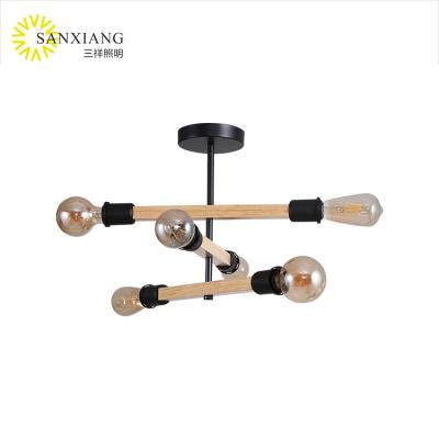 China Nordic Modern Living Room Ceiling Wooden Designer Fast Delivery Nordic Modern Hanging Pendant Light E27 for sale