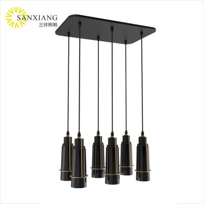 China New Design Ceramic Lampshade E27 Modern Home Kitchen Round Indoor Modern Wood Chandelier Pendant Light for sale