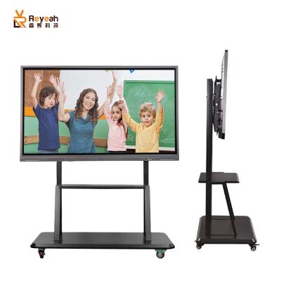 China School/Office 55 65 75 85 100 Inch 4K Whiteboard Floor Stand Dual System TV Touch Screen Interactive Whiteboards For Kids Teaching for sale