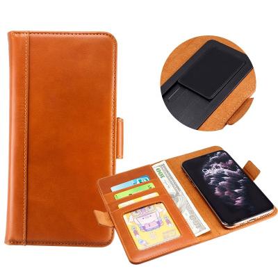 China New Arrival Universal Genuine Leather Phone Case Phone Case For Iphone/Huawei/Real Leather Wallet Samsung/Virtue 3m Sticker Phone Case for sale