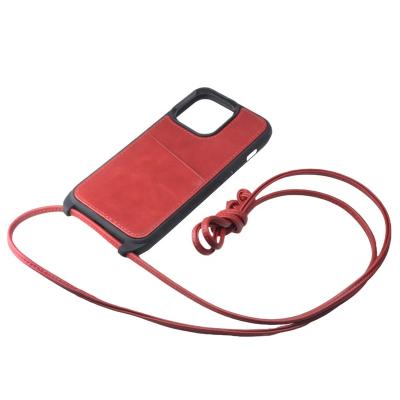 China New Arrival Detachable Leather Strap Phone Case Cross - Hot Selling Body Strap Necklace Phone Case Holder Strap Phone Bags For iPhone 13pro for sale