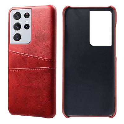 China New Arrival Ultra Thin Grain Top Genuine Cowhide Leather Oiled Edge Protector Cover For Samsung Galaxy S21 Ultra Phone Case Back Cover for sale