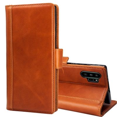 China Hot Sale Genuine Leather Flip Phone Case Wallet Cell Phone Leather Case New Style Flip Phone Case For Samsung Galaxy Note10 Pro Shockproof Cover Case for sale