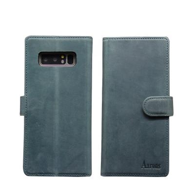 China Luxury Genuine Leather Genuine Leather Flip Phone Case Design High Quality Magnetic Wallet Phone Case For Samsung Galaxy Note 8 for sale