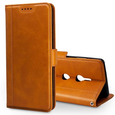 China New Genuine Leather Phone Case Fashion Wallet Cards Case Phone Leather Cover For Sony Xperia XZ3 for sale