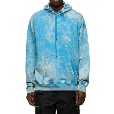 China Acid Washed Sweatshirt Custom Oversized Garment-Dyed Hoodie Cotton Hoodie Men Anti-pilling Tie Dye Factory for sale