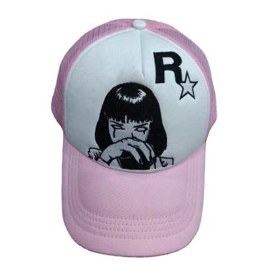 China China Factory Baseball Cap Sponge Anime Embroidery 5 Panel Mesh Snapback Back Tracker Hat Sun COMMON Sports Hat for sale