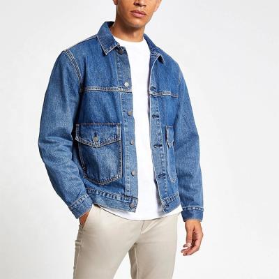 China OEM Men's Oversized Sleeve Soild Color Denim Jacket Wholesale Breathable Men's Factory Jacket Jeans Long for sale