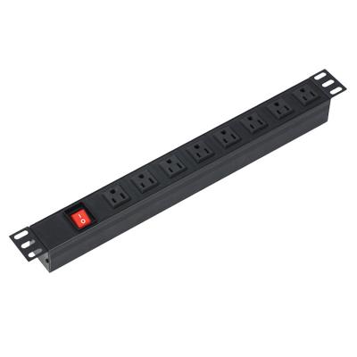 China US Standard 19 Inch Row Power Outlet Cabinet 1U 8 Socket Outlets Switch PDU Socket for sale