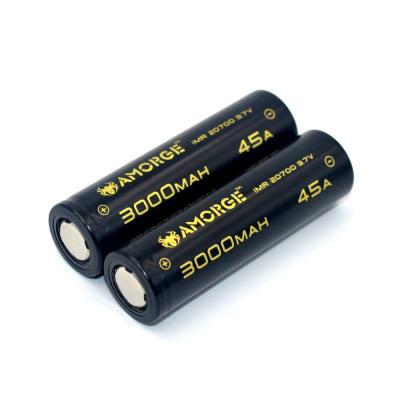 China Amorge Vape battery IMR20700 3.7V 3000mah 45A high drain rechargeable vape battery for sale