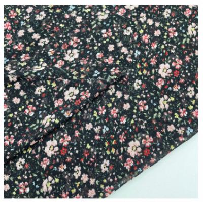 China 110g memory real velvet floral printed fabric in stock for spring and summer fashion women's dresses fabric for sale