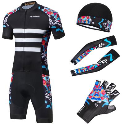 China Antibacterial Cycling Wear Set Summer Jersey Set Bicycle Cycling Shorts Cycling Clothing Set for sale