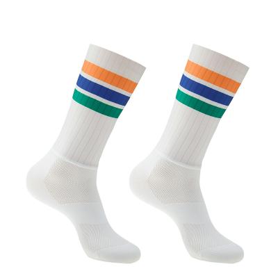 China OEM Antibacterial Custom Logo White Sublimated Running Cycling Athletic Sock for sale