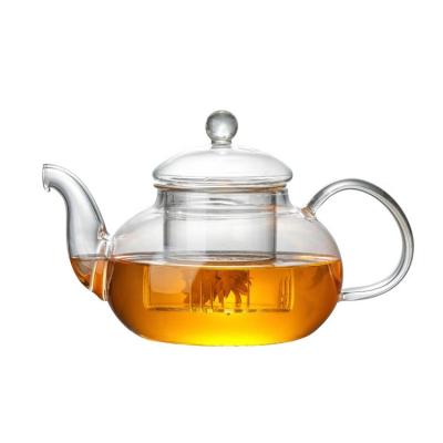 China Sale High Borosilicate Tea Set Heat Resistant Hot Viable Glass Teapot For Tea With Glass Infuser for sale