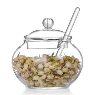 China Sustainable Hot Selling Glass Spice Jars With Lid And Spoon for sale