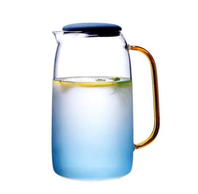 China Minimalist 1500ml OEM ODM Large Capacity Teapot Water Kettle Pitcher Lead Free Glass Jug For Fruit Tea for sale