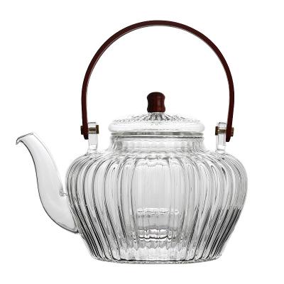 China High Sustainable Borosilicate Glass Teapot And Water Kettle With Hammered Grain Effect for sale