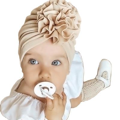 China European and American Soft Infant Toddler Soft Hat Baby Hat Cowl Headwraps Beautiful Flower Baby Style Baby Hat Newborn Headwraps for sale