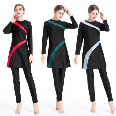 China Antibacterial Full Coverage Leg Full Body Swimsuit Swimwear Long Sleeves For Women One Piece Rash Guard With Swim Cap for sale