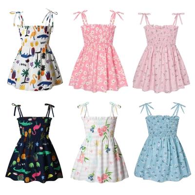 China Washable Girls Dresses Princess Dress Cartoon Print Cotton Flower Summer Child Clothes Girl Costume Casual Sunbathing for sale