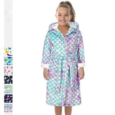 China Girls Sleepwear Night Robes QUICK DRY Bathrobe For Kid Boys Dressing Gown Soft Warm Flannel Kids 4-12Y Bathrobe Digital Printed for sale