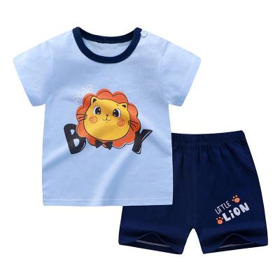 China Casual Children's Clothing Set Summer Cotton Shorts Sleeve T-shirt + Shorts Baby 2pcs Clothing Set for sale